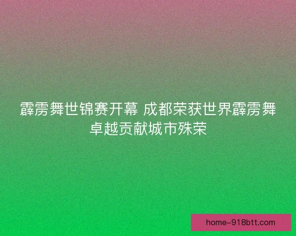 霹雳舞世锦赛开幕 成都荣获世界霹雳舞卓越贡献城市殊荣